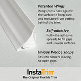 InstaTrim The Original Flexible Trim - 50ft White 1/2" Wide Caulk Tape - Adhesive Trim with Many Uses Including Caulking for Bathtubs, Sinks, Counters, Tile, Floors - Made in USA