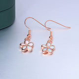 CiNily Rose Gold Plated Flower Dangle Drop Earrings Opal Earrings for Women