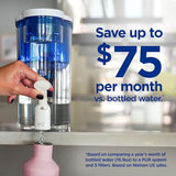 PUR 30-Cup Water Filter Dispenser with 1 Genuine PUR Filter, Large 30-Cup Capacity, 2-in-1 Powerful, Faster Filtration, Lasts 2 Months or 40 Gallons, Dishwasher Safe, White/Blue (DS1800Z)