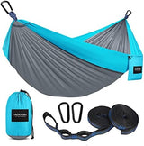 Kootek Camping Hammock 500 lbs Capacity, Portable Hammocks with Tree Straps & Attached Carry Bag, Camping Essentials Gear, Perfect for Outside Indoor Hiking Beach Backpack Travel