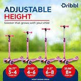 3-Wheel Kids Scooter - Lean-to-Steer Technology, Adjustable Height Handlebar, Wide Deck, Scooter for Boys & Girls Ages 3+, Child Safety Approved, Support Riders Up to 165 lbs, Purple and Pink