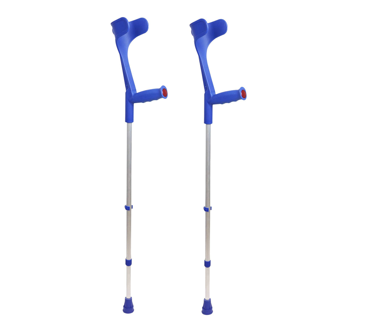 PEPE Mobility - Forearm Crutches for Adults (x2 Units, Open Cuff), Adjustable, Aluminum, Blue - Made in Europe