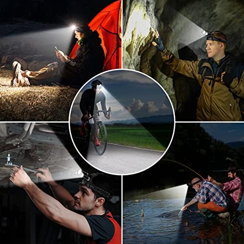 Headlamp Flashlight, 8000L Super Bright LED Rechargeable Headlight - 3 Lights 5 Modes,Zoomable,Spotlight&Floodlight Combination, IPX6 Waterproof, 20+Hrs Runtime for Running,Hiking,Camping etc.