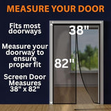 Flux Phenom Screen Door Mesh 38x82 Inch – Easy Install, Strong Magnet Strength, Pet Tested, Hands-Free Entry, Door Screen Magnetic Closure, Keeps Bugs Out