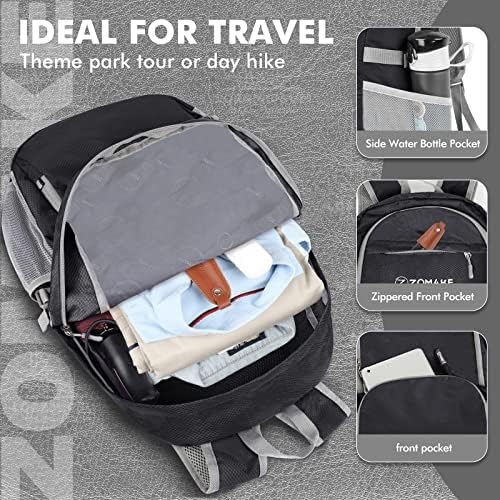 ZOMAKE Lightweight Packable Backpack 30L, Foldable Hiking Backpacks Water Resistant Compact Folding Daypack for Travel(Black)