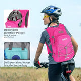 Hydration Backpack,Lightweight Hiking Backpack with 2L Water Bladder,Water Backpack for Biking, Running, Festival
