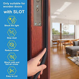 40 Feet Door Weather Stripping, Kerf Weather Stripping for Doors with Groove, Kerf Door Seal for Large Gap and Easy Installation(40, Black)