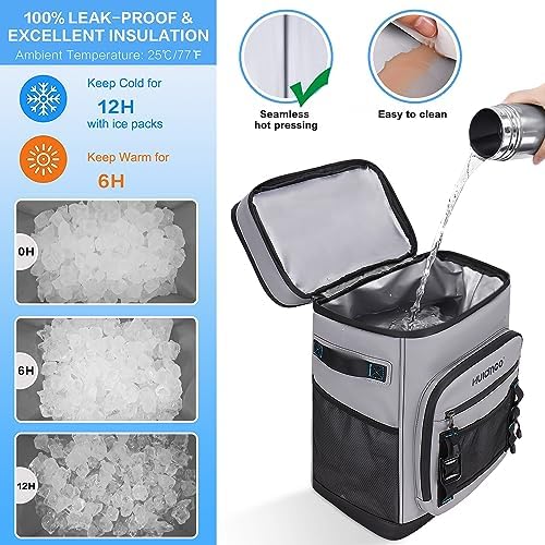 Large Waterproof Insulated Cooler Backpack for Men & Women, Leak Proof Cooler Backpack for Camping, Beach, Fishing, Picnic, Travel, Outdoor, 30L, 48Cans