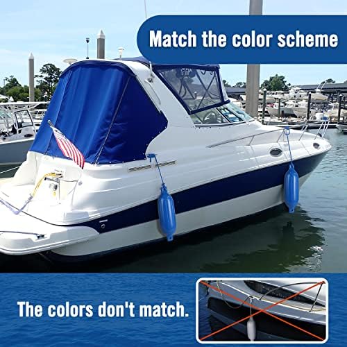 Affordura Boat Fender 4 Pack Boat Bumpers Fenders with 4 Ropes, Boat Bumpers for Pontoon Boat Fenders Inflatable