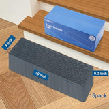 Stair Treads for Wooden Steps Indoor, 15 Pack 8" X 30" Non Slip Carpet Stair Treads with Reusable Adhesive for Kids Elders and Dogs, Surface Polyester TPR Backing Stair Rugs