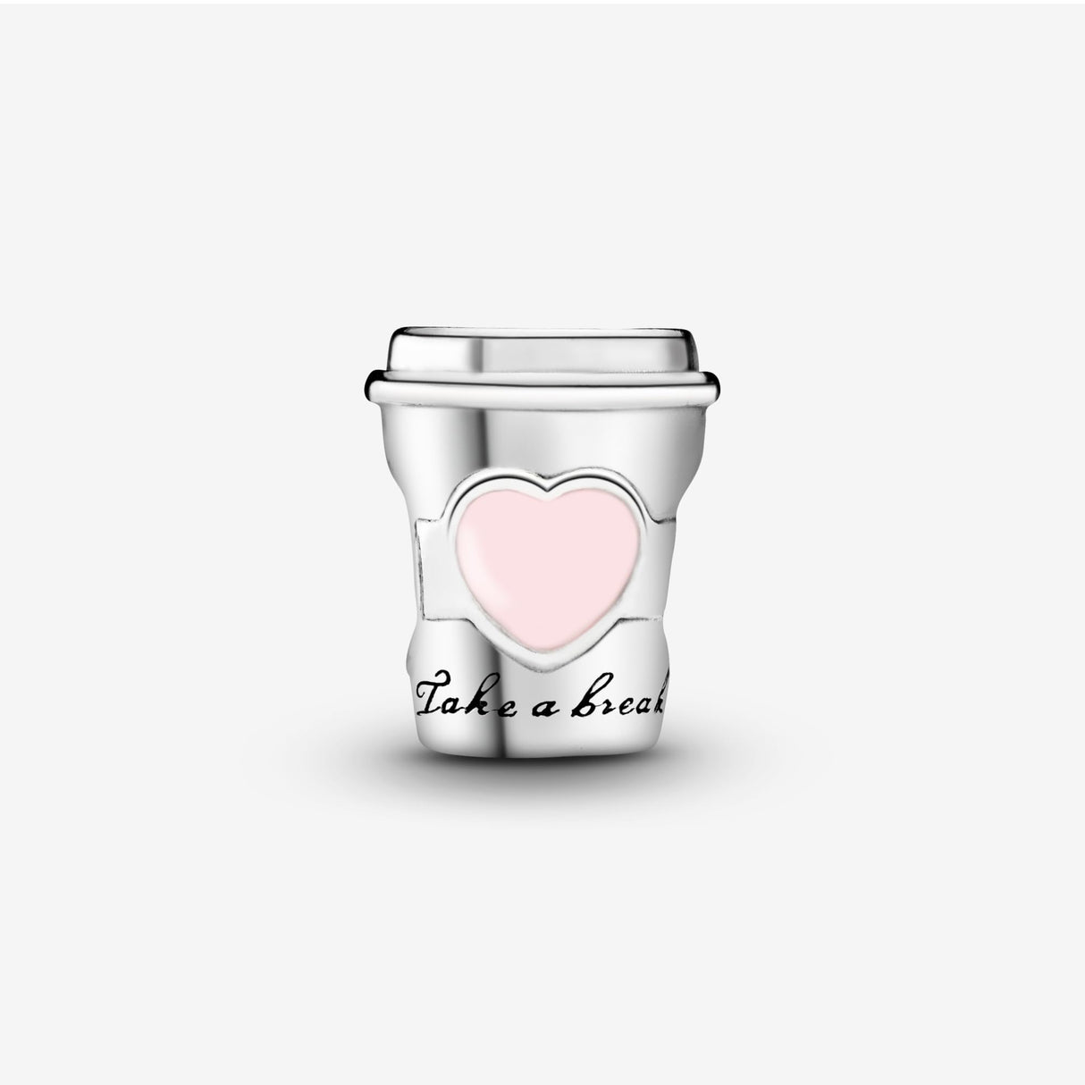 PANDORA Take a Break Coffee Cup Charm - Engraved Charm - Gift for Coffee Lovers - With Gift Box - Compatible Moments Charm Bracelets - Sterling Silver