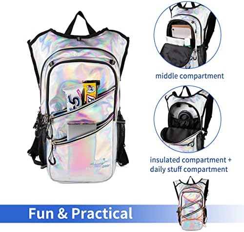 Hydration Backpack Pack with Cool Lights, 2L Water Bladder, Lightweight Bag for Running, Hiking, Bike, Climbing, Music Festival Essential, and Rave