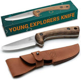 BeaverCraft Kids Boy Scout Knife - Whittling Knives for Kids - Safe Kid Knife with Rounded Tip & Sheath - First Bushcraft Knives for Boys 8-12 BSH Kid