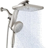 High Pressure Rain Shower Head: Upgrade Shower Heads with Handheld Spray Combo with Fixed Showerhead and 10 Sprays Handheld Shower Head, Detachable Showerheads Built-in Magnetic Docking and Power Jets