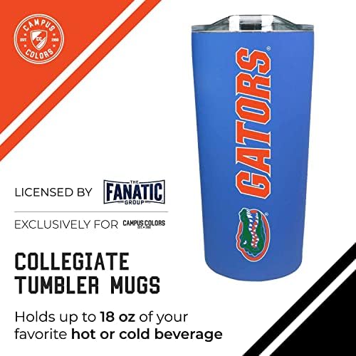 Campus Colors NCAA Stainless Steel Tumbler perfect for Gameday - 18 oz - Double Walled - Keeps Drinks Perfectly Insulated (Florida Gators - Royal)