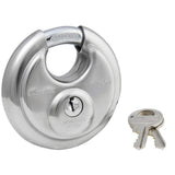 Master Lock Padlock, Stainless Steel Discus Lock, 2-3/4 in. Wide, 40DPF, Silver
