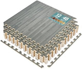 Sorbus 48Sq. Ft. Wood Grain Floor Tiles Foam Mat EVA Interlocking Mats Tile 3/8-Inch Thick Flooring Wood Puzzle Exercise Mats w/Borders - Home Playroom Basement, Apartment, Trade Show, Baby, Dance