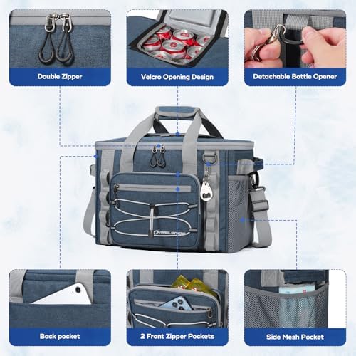 Maelstrom Soft Sided Cooler Bag, 30/40 Can Collapsible Insulated Ice Chest, Large Leakproof Camping & Travel Cooler for Kayaking & Beach