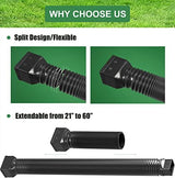 2 Pack Rain Gutter Downspout Extensions Flexible,Universal Drain Downspout Extender Drainage Connector 21"-68",Screws for Included,Brown