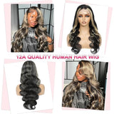 Kephare FB/27 28 Inch Highlight Balayage Wig Human Hair 13x4 HD Lace Front Wigs Body Wave 1B/27 Ash Blonde Omber Lace Front Wigs Human Hair Pre Plucked for Black Women 180% Density