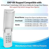 1 for Overhead Garage Door Opener Keypad, Compatible with All Overhead/Genie Garage Door Openers, for Model GK-R 37332R OKP-BX GK-BX GWKP, GWK-IC, ACSDG, ACSDA1, ACSD1G, B8QACSDA, B8QACSDA1