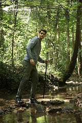 3pc Detachable Hardwood Walking Stick for Hiking with Compass 48 Inches - Soft Hand Strap - Rubber Tip Cover