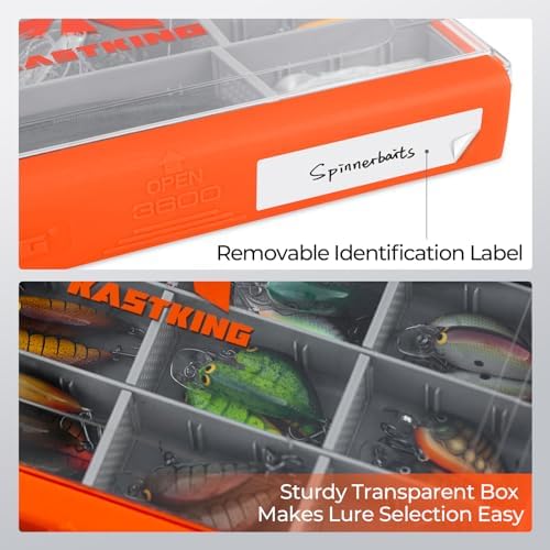 KastKing HyperSeal Waterproof Tackle Box, 3600 and 3700 Tackle Trays, Fishing Tackle Box Organizer with Removable Dividers, Lure Box and Terminal Tackle Storage