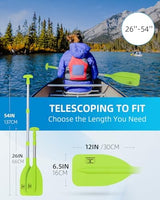 OCEANBROAD Telescoping Emergency Paddle 21''-42''/26''-54'' Aluminium Shaft for Kayaing Boating Canoeing River Tubing