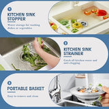 Kitchen Sink Drain Strainer 2 Pack, 304 Stainless Steel Pop Up Sink Stopper, Anti-Clogging Sink Drain Strainer for US Standard Kitchen Drain