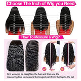 CHEETAHBEAUTY Deep Wave 13X6 HD Transparent Lace Front Wigs Human Hair Brazilian 10A Grade Deep Curly Human Hair Wigs for Black Women Pre Plucked with Baby Hair Natural Black 250% Density(30inch)