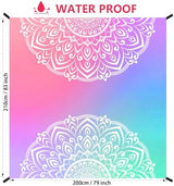 Beach Blanket Waterproof Sandproof Extra Large Beach Mat 79" X 83"/120"x108"for 1-8 Adults Quick Drying Durable Outdoor Picnic Mat for Beach Travel Camping Hiking