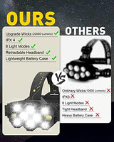 Victoper Headlamp Rechargeable, High Lumen Bright 10 LEDs Head Lamp, 8+2 Modes Head Light with Red Light for Adult, Waterproof Head Flashlight for Outdoor Running, Hunting, Camping, Hiking