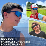 3PACK Kids Sunglasses Polarized Youth Baseball Sunglasses Boys Girls Softball Cycling UV400 Protection Goggles