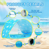 Beach Tent Toddlers Pool Tents Pop Up Portable Toys Sun shelter UV Protection Shade for Infant with Carry Bag (Blue)