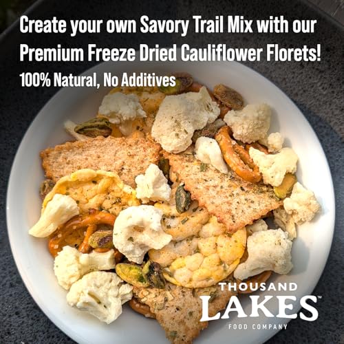 Thousand Lakes Freeze Dried Vegetables - Cauliflower Florets and Stems 2-pack 0.8 ounces (1.6 ounces total) | No Salt Added