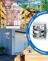 KEN BROWN 12 Inch Shutter Exhaust Fan Wall Mounted,Aluminum with 1.65 Meters Power Cord Kit,High Speed 1450CFM,Vent fan for Commercial,Greenhouse,Attic,Shed,Shop