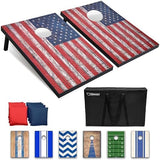 GoSports Portable Cornhole Sets, 8 Styles – Choose 4 x 2 ft or 3 x 2 ft - Boards Include 8 Bean Bags, Travel Case, and Game Rules