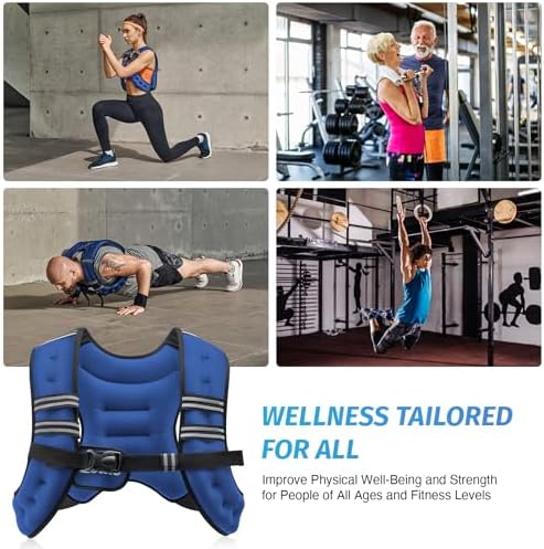 ZELUS Weighted Vest, 6lb/8lb/12lb/16lb/20lb/25lb/30lb Weight Vest with Reflective Stripe for Workout, Strength Training, Running, Fitness, Muscle Building, Weight Loss, Weightlifting