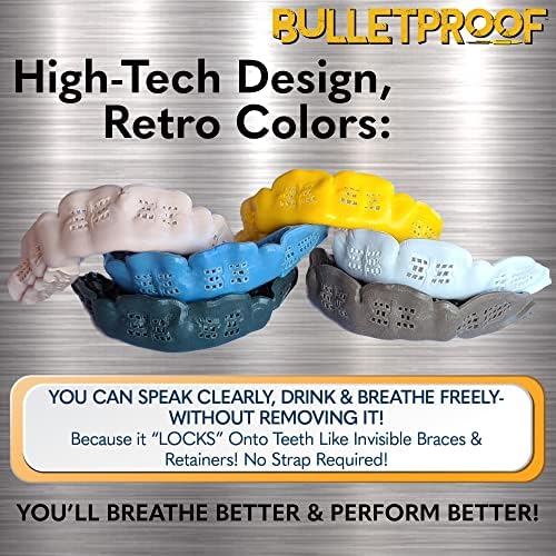 Bulletproof: World’s Thinnest Most Breathable Mouthguard is 3X Stronger! MMA Football Basketball Hockey Lacrosse Rugby BJJ Boxing Sports Mouth Guard Grinding Teeth. Men Women Adult Youth Kids Braces