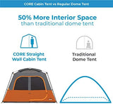 CORE Tent for Family Camping | 4 Person & 6 Person Portable Camp Tent with Carry Bag for Outdoor Car Camping | Included Gear Loft Organizer for Camp Accessories