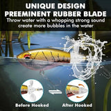 TRUSCEND PoPobait Plopper with BKK Hooks, Top Water Fishing Lures for Bass Walleye Pike Catfish Musky Perch, Floating Lure for Freshwater or Saltwater, Amazing Teasers Fishing Gifts for Family Fishing