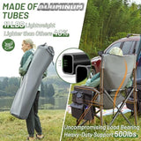 TIMBER RIDGE Oversized Folding Camping Chair with Lumbar Support Adjustable High Back Heavy Duty for Adults Aluminum Support up to 500lbs with Cup Holder, Cooler Bag, Side Pocket - 2Pack