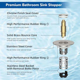 Hibbent 2 Pack Upgraded 3 in 1 Bathroom Sink Drain Strainer, Universal Pop Up Stopper with Removable Stainless Steel Filter Basket Hair Catcher, Sink Plug for 1.1''~2.36'' Basin, Brushed Nickel