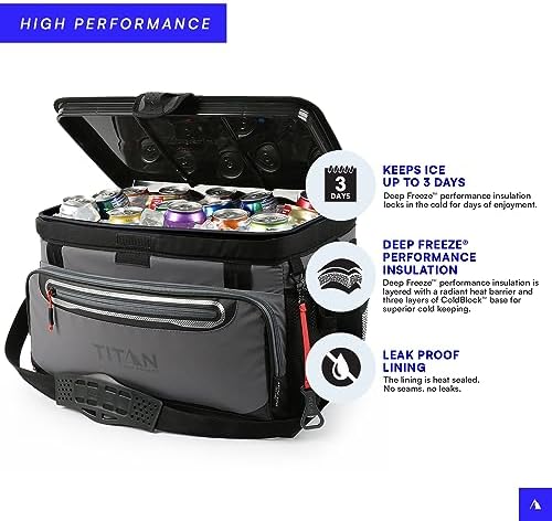 Arctic Zone Titan Deep Freeze Cooler - Zipperless Hardbody Cooler - Small & Large Capacity- Beach & Camping Cooler - Deep Freeze Insulation, HardBody Liner, and SmartShelf