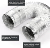 4-Inch Dryer Vent Hose 26FT, Flexible Aluminum Duct with 2 Clamps, Heavy-Duty Four Layer Protection for HVAC Ventilation and Exhaust