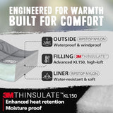 3M Thinsulate Insulation Puffy Camping Blanket for Cold Weather, Queen Size Warm Camping Quilt with Zipper, Waterproof Outdoor Sleeping Bag for Hammock, Cozy & Versatile Gift for Men and Women