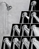 2-in-1 Filtered Shower Head with Handheld: Dual Shower Heads with Rain Shower & Handheld Shower Head, 10-Mode Detachable Shower Head with Massage Spray, Shower Trim Systems
