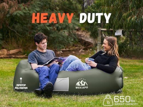 WEKAPO Inflatable Lounger Air Sofa Hammock-Portable,Water Proof& Anti-Air Leaking Design-Ideal Couch for Backyard Beach Traveling Camping Picnics & Music Festivals