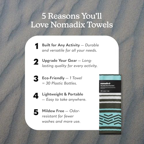 Nomadix Original Towel - Perfect for Beach, Pool, Travel, Camping, Yoga - Made with Recycled Materials - Super Absorbent - Sand Resistant