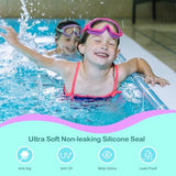 Seago Swim Goggles 2 Pack Anti-Fog Anti-UV Wide View Swimming Goggles for Kids 3-15
